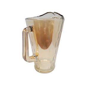 vintage jeanette carnival style glass 64oz hex optic pitcher